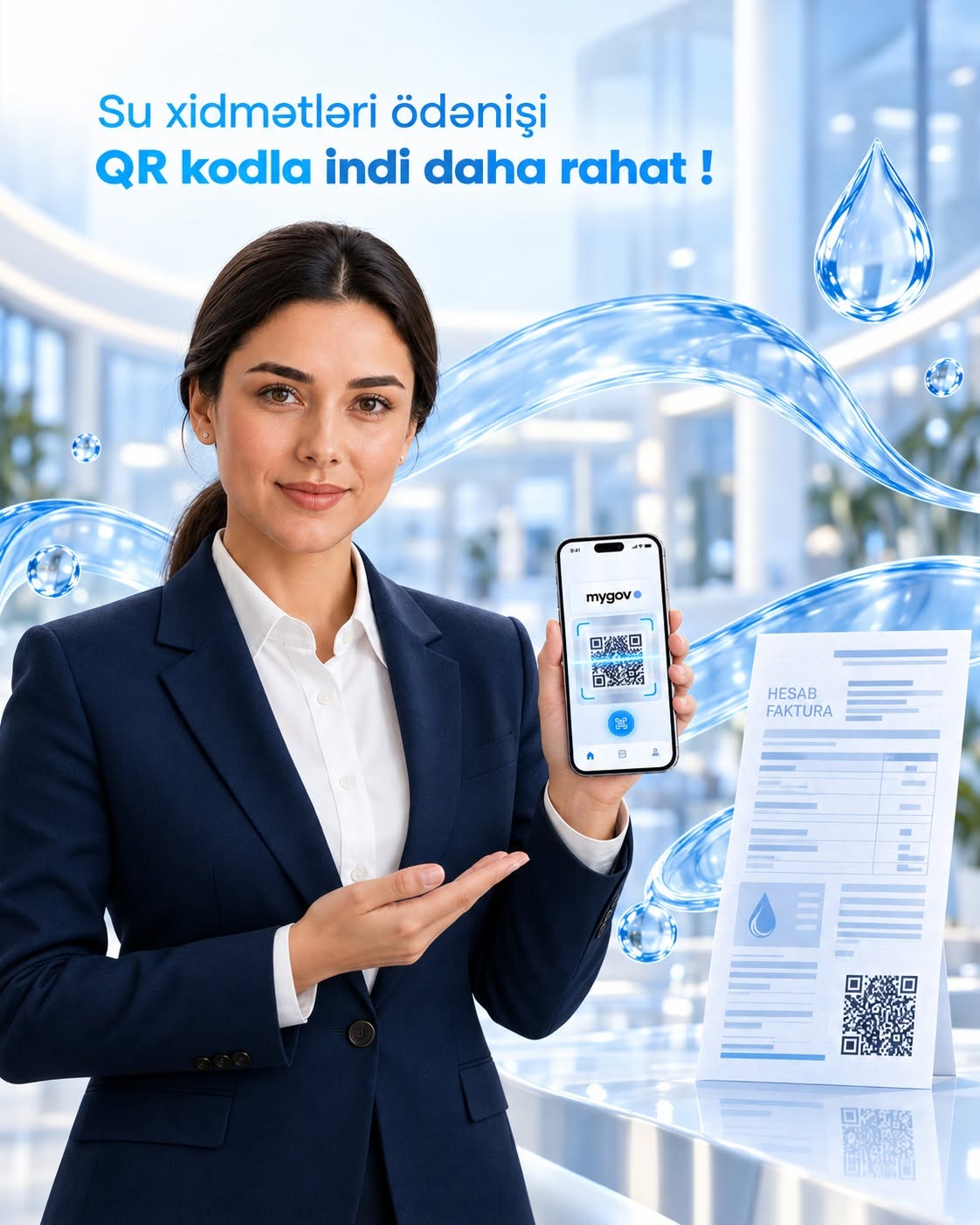 Su borcu qəbzlərindəki QR kod ödəniş üçün vətəndaşı birbaşa “mygov”a yönləndirəcək