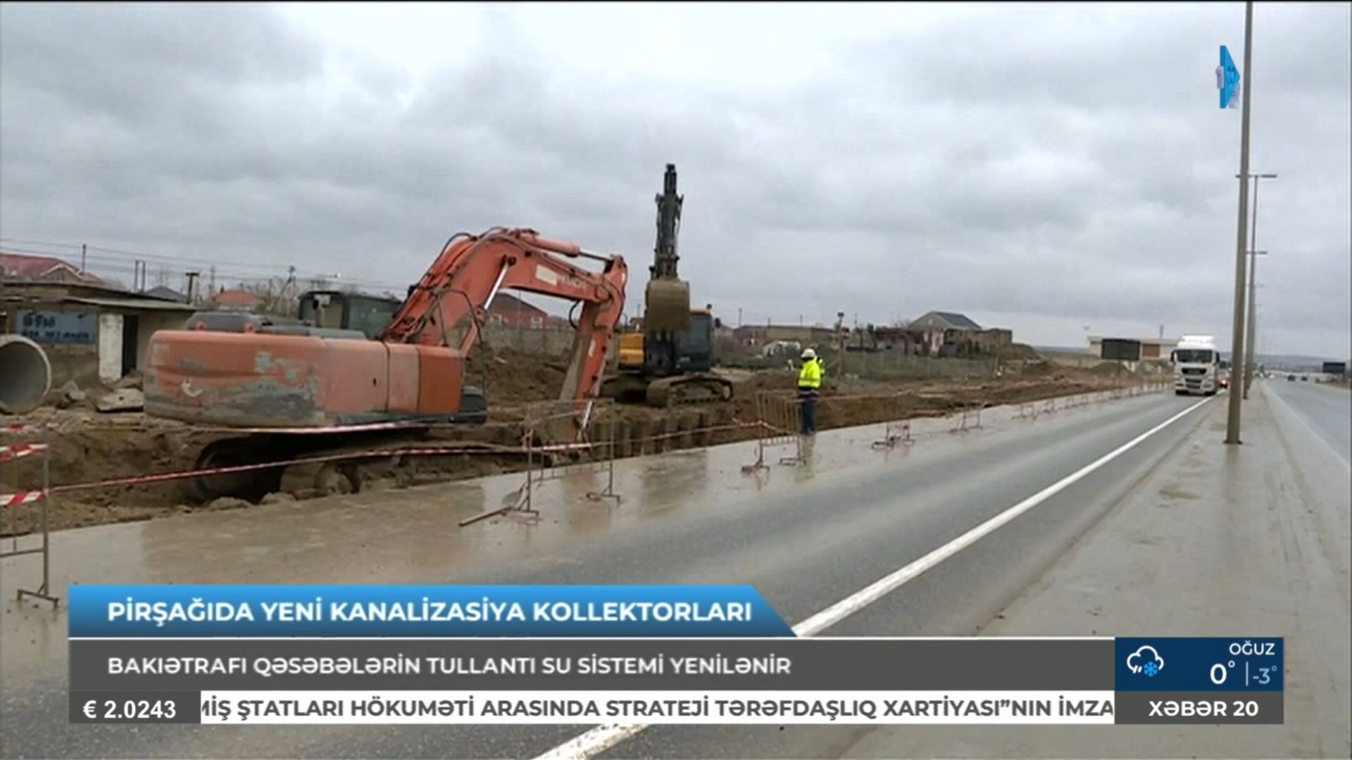 Pirşağı hövzəsi üzrə gətirici kanalizasiya kollektorlarının tikintisi davam edir - Az TV-nin reportajı